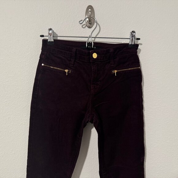 J BRAND Iselin Corduroy Skinny Zipper Jeans in Blackberry Sz 24 (25x28) EUC - Picture 3 of 12